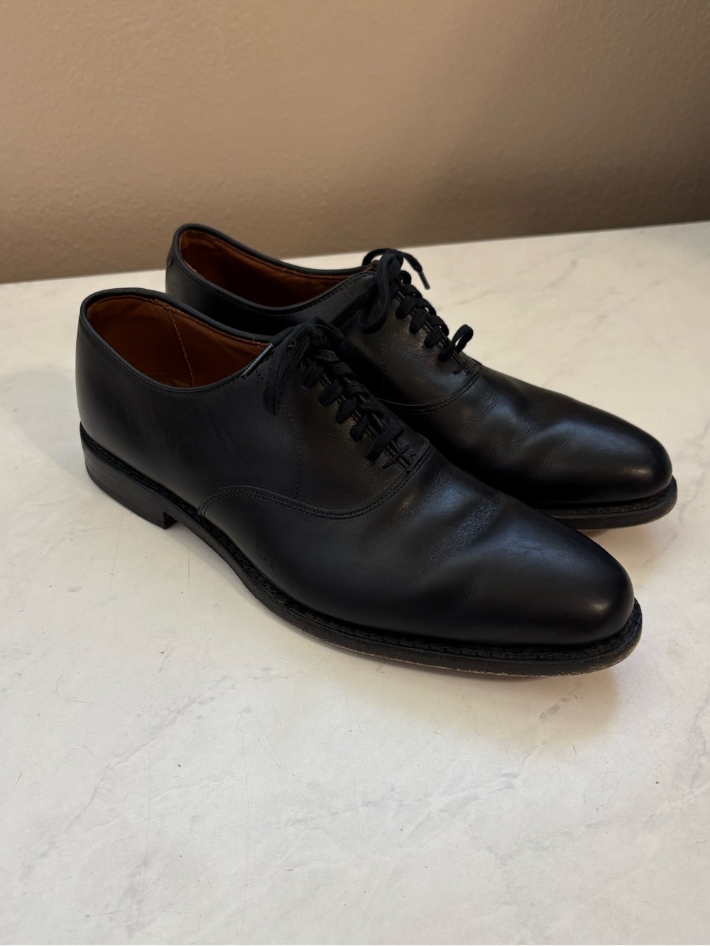 Allen Edmunds Men’s 8.5‎ D Carlyle Black Leather Oxford Dress Shoes Lace Up